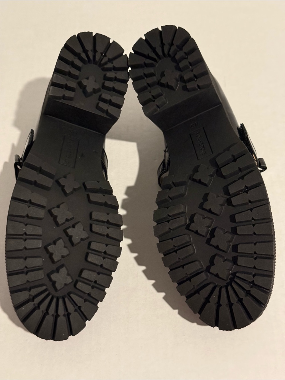 Sun + Stone Black Patent Mary Jane Lug Block Heel Size 9.5 - Picture 11 of 13